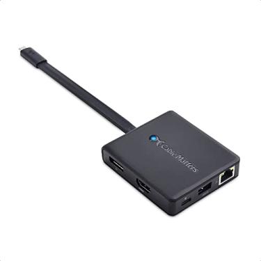 Imagem de Cable Matters Hub USB C 7 em 1 com tela tripla (HDMI, DisplayPort, VGA), 2x USB 3.0, Gigabit Ethernet, carregamento de 100 W - Thunderbolt 4/USB4 compatível com MacBook Pro, Dell XPS, Surface Pro