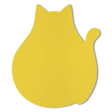 Imagem de Hsxnam Mouse pad de couro engraçado em forma de gato fofo, acessórios de mesa de escritório decoração para mulheres pequeno mousepad com base de borracha antiderrapante lavável à prova d'água, 24,6 cm