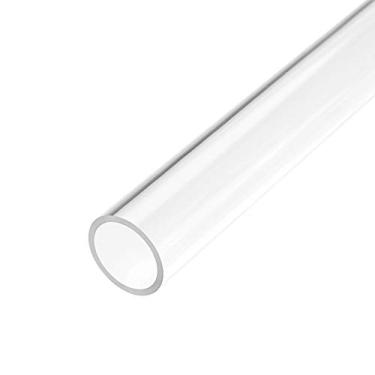 Imagem de uxcell Tubo de acrílico rígido transparente 21 mm (13/16") ID x 25 mm (1") OD x tubo redondo de 305 mm (12")