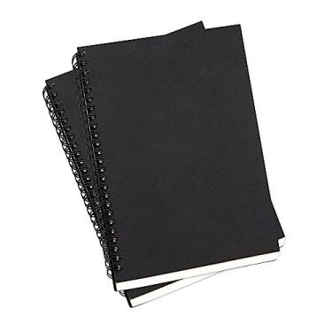 Imagem de Ykimok Pacote com 2 cadernos pautados para faculdade, caderno espiral de capa preta macia, bloco de notas de anotações, caderno de anotações para estudantes, escritório, escritório, escritório, diário, livro espiral, 160 páginas, 80 folhas, 22 x 15 cm