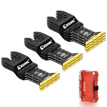 Imagem de EZARC Lâminas de serra oscilantes de titânio, lâminas multiferramentas oscilantes para metal, pregos de madeira, corte de parafusos, plástico, pacote com 10