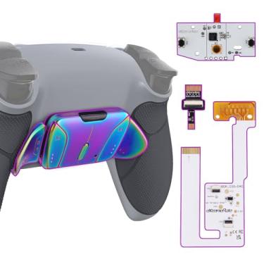 Imagem de eXtremeRate Kit de remapeamento de botões de metal real RMB RISE4 V3 para controle PS5 BDM-030 040 050, aderência emborrachada cinza New Hope placa de atualização de concha inferior cinza 4 pás