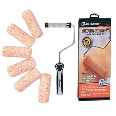 Imagem de ROLLINGDOG Mini rolo - Capas de rolo de pintura pequenas de microfibra jumbo de 10 cm para cochilo de 9,5 cm
