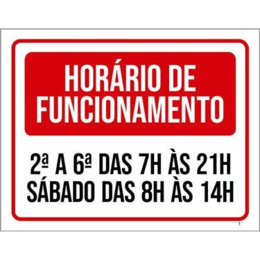 Imagem de Kit 3 Placas Horário Funcionamento Dias Da Semana