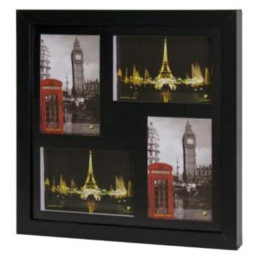 Imagem de Painel Para 4 Fotos 10x15 POP - Minha Moldura, Preto