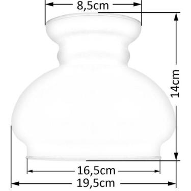 Imagem de Cupula de Vidro Liso Fosco 16,5 Para Lustre e Candelabro - CM GLASS - 