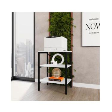 Imagem de Estante Baixa Multiuso 2 Prateleiras Aço Cozinha Escritório Multiuso -