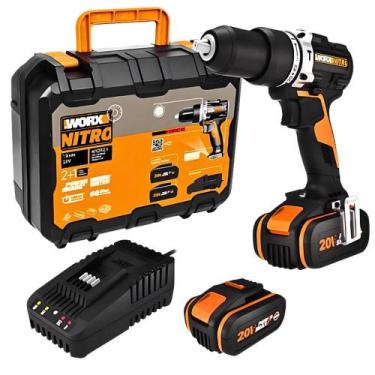 Imagem de Furadeira de Impacto Brushless 1/2 POL com 2 Baterias e Carregador WOR