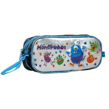 Imagem de Estojo Monstrinhos Infantil Escolar FT7117F - Clio, Azul, Único