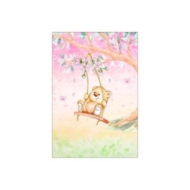 Imagem de Painel De Festa Vertical 1,50 x 2,20 -  Ursinha Aquarela no Jardim 029