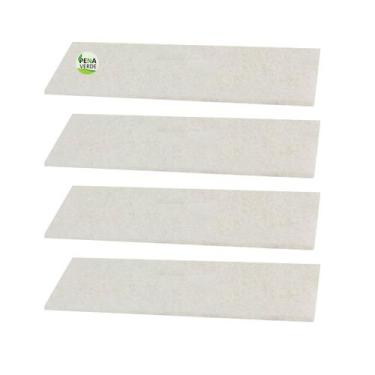 Imagem de Kit 4 Unidades Fibra De Limpeza Macia Branca 23 cm x 10 cm Sem Riscos 