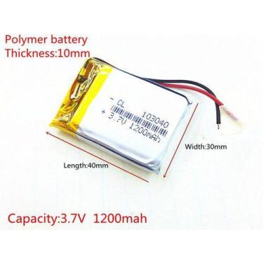 Imagem de Bateria 1200 Mah 3,7 V 10mm X 30mm X 40mm (grossa) Gr - KMIG