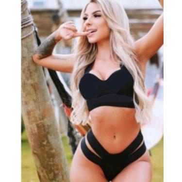 Imagem de  Biquíni Neon Bloco De Cores Elegance Neon Duas Tiras Moda Praia - M &