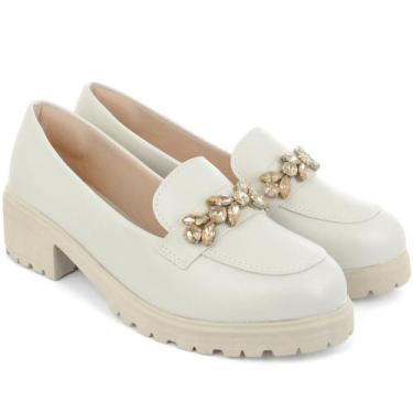 Imagem de Mocassim Feminino Tratorado Pedraria Oxford Blogueira Olzzy - OLZZY CA
