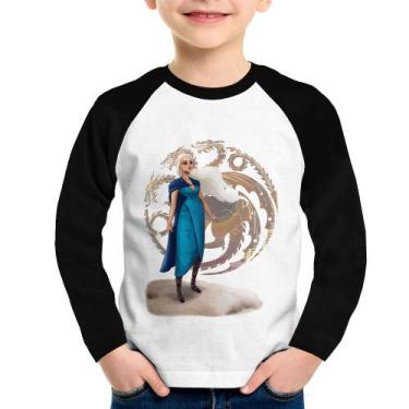 Imagem de Camiseta Raglan Infantil Daenerys Targaryen Art Manga Longa - Foca na 