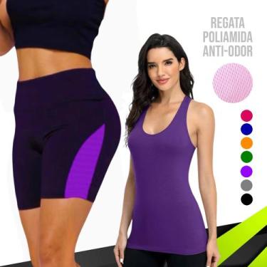 Imagem de Camiseta Regata Dry Fit MALHA FRIA  POLIAMIDA + Short Leg Legging REDI