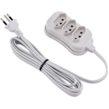 Imagem de Extensão Elétrica Tripolar SLIM 1M com 3 Tomadas 10A - Force Line