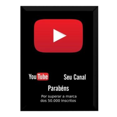Imagem de Quadro Cenario Youtube Placa 50.000 Inscritos Personalizada - Fanarte