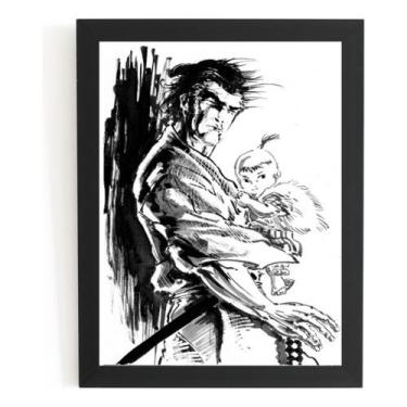 Imagem de Poster Com Moldura Decorativo Lobo Solitario Manga Quadro - Fanarte