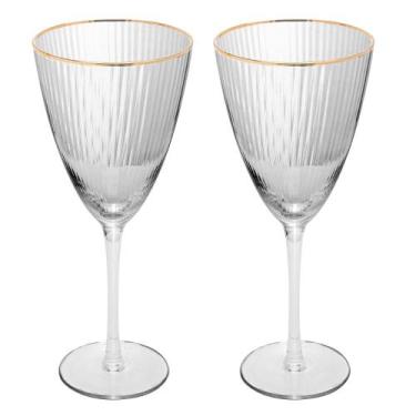 Imagem de Taça Lines (2 Unidades - 400 ml) - Wolff, com Fio de Ouro