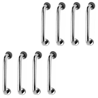 Imagem de Barra de Apoio 40cm Inox Kit 8 Unidades Idoso Gestante Cadeirante Banh
