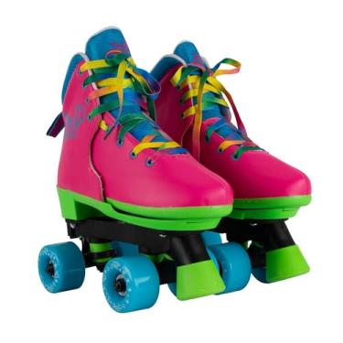 Imagem de Circle Society Classic Adjustable Indoor & Outdoor Childrens Roller Skates - JoJo Siwa Rainbow - Sizes 12-3
