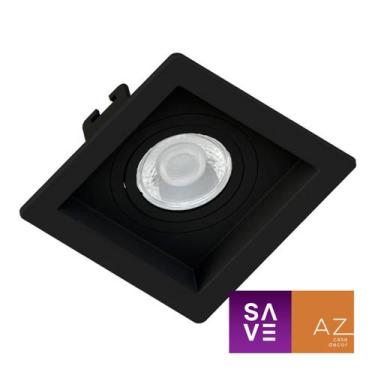 Imagem de Spot Embutir Quadrado Recuado Dicroica Mr16 Preto - Save Energy