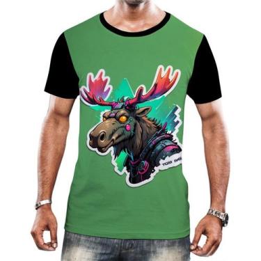 Imagem de Camiseta Camisa Tshirt Animais Cyberpunk Alce Veado HD 1 - Enjoy Shop,