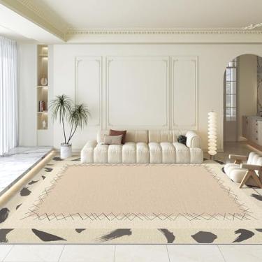 Imagem de Tapete geométrico creme, tapetes para sala de estar de grande área, tapetes de fácil manutenção para quarto, linhas artísticas, tapetes retangulares, YHT075, M, 300x400CM