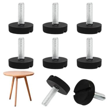 Imagem de Jiozermi 8 peças de niveladores de móveis M6 x 20 mm Niveladores de perna de mesa, parafuso de nivelamento no ajustador de móveis, mini pés ajustáveis para móveis, pernas de pátio, pés de móveis -