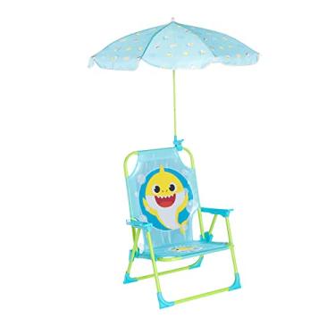 Imagem de Idea Nuova Cadeira de praia infantil Baby Shark com guarda-chuva
