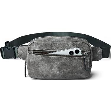 Imagem de LATMAP 2L Fanny Packs Em Todos Os Lugares Bolsa De Cinto Pequena Moda Crossbody Pacote De Cintura De Couro Falso À Prova Dwaterproof Água Estilingue Saco De Peito Para Mulheres Na Moda Cinza