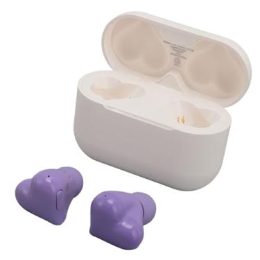 Imagem de Fones de Ouvido Sem Fio Em Formato de Coração | Som Estéreo HIFI | Fones de Ouvido 5.3 à Prova d'água Com Estojo de Carregamento para Meninas e Mulheres (Roxo)