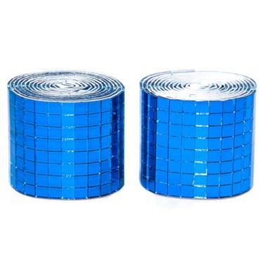 Imagem de Azulejos de mosaico autoadesivos, 3200 peças de azulejos de bola de discoteca, azulejos de mosaico de espelho de vidro de 5 x 5 mm, adesivo quadrado para vaso DIY, colagem de arte, molduras de fotos,