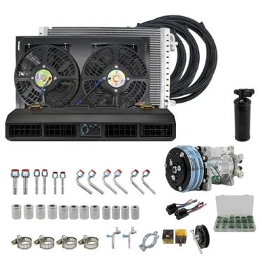 Imagem de Rv65f 12v/24v kit universal de compressor de ar condicionado para automóvel 508 para ônibus, caminhão, escavadeira, peças ac de veículos rv(12V single cooling)