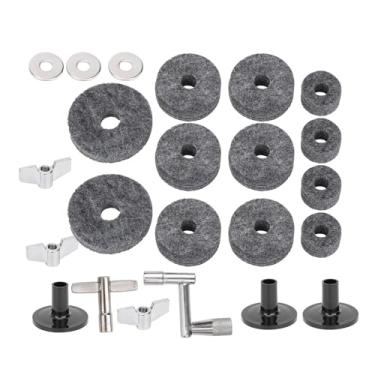 Imagem de Kit de Pratos de Feltro de Bateria de para Som e Desempenho Aprimorados, Ideal para Entusiastas de Bateria (Feltro+Plástico+Metal)