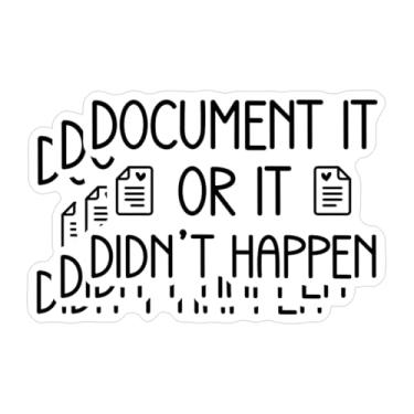 Imagem de (3 peças) Adesivo de presente de colega de trabalho Document It Or Didn't Happen HR Office Decor 7,6 cm