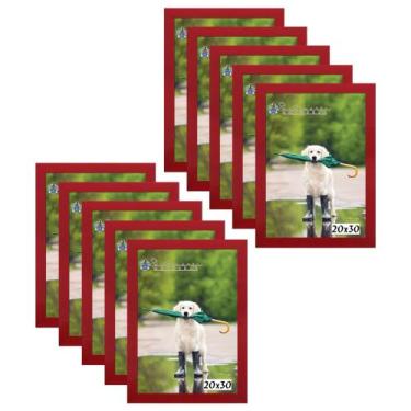 Imagem de Kit 10 Molduras Porta Retrato 20X30 Vermelho - Santamaria Molduras