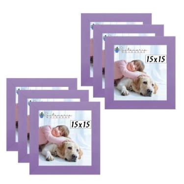 Imagem de Kit 6 Porta Retrado Molduras 15x15 Lilás - Santamaria Molduras