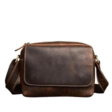 Imagem de Bolsa crossbody de couro para homens bolsa crossbody de luxo bolsa de ombro para laptop masculino bolsa de couro de vaca masculina