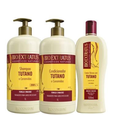 Imagem de Kit Bio Extratus Shampoo 1L + Condicionador 1L + Creme de Silicone 500g