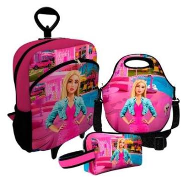 Imagem de Kit Escolar Mochila de Rodinha + Lancheira + Necessaire Plus – ISOPRENE – Menina Loira Glamour-Unissex