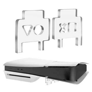 Imagem de RICIPUSO Suporte horizontal para console PS5 Slim PS5 Pro, suporte de acrílico transparente compatível com PlayStation 5 Slim Pro Disc Edition