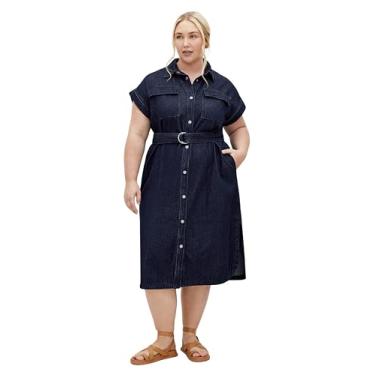 Imagem de City Chic Vestido feminino - Matila, Jeans escuro, 25 Plus Size