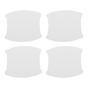 Imagem de INFINAUTO Protetor contra arranhões de maçaneta de porta de carro 3D, película protetora de maçaneta de porta de carro 84 x 94 mm fibra de carbono branca, 4 peças