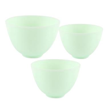 Imagem de Healifty 3 peças faça-você-mesmo tigela para mistura de rosto, tigela facial de silicone para máscara facial, ferramenta de beleza para salão doméstico, spa, aplicação de pele (verde)