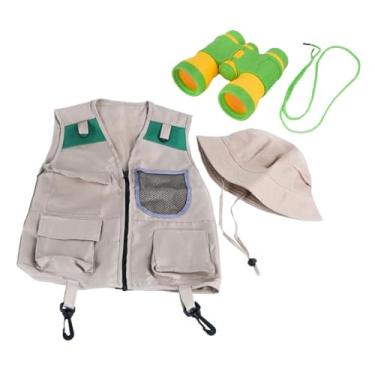 Imagem de Dynwave Figurino do Explorer Set para crianças, equipamento de acampamento, binóculos de hat hat, brinquedos de aventura de acampamento educacional de, Colete de Bolsa de Malha