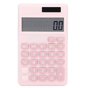 Imagem de Bateria Solar de Energia Dupla, Calculadora de Bolso Portátil de 8 Dígitos, Tela LCD Grande, Botão Grande, Escritório Portátil (Rosa)