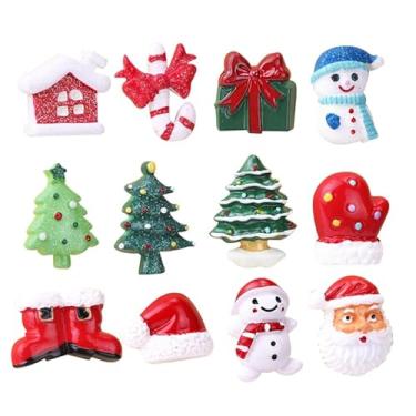 Imagem de Ímãs de decoração de Natal 12 peças boneco de neve árvore de natal papai noel doce ímãs de geladeira adesivos de decoração de natal ímã de -louças