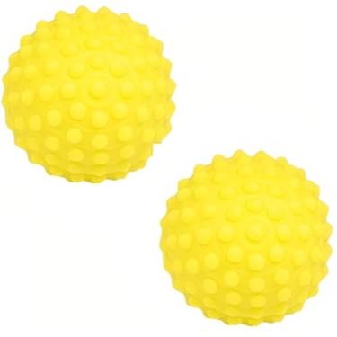 Imagem de Kit 02 Bolinha Cravo Fisioterapia Anti Stress Mão Bola Pet (Amarelo)